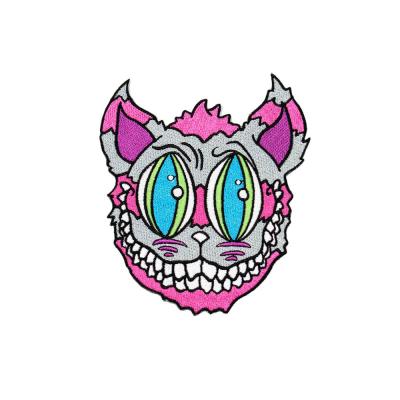 China Halloween Devil Biker Clothing Embroidered Patches Iron On 4 Inch Height for sale