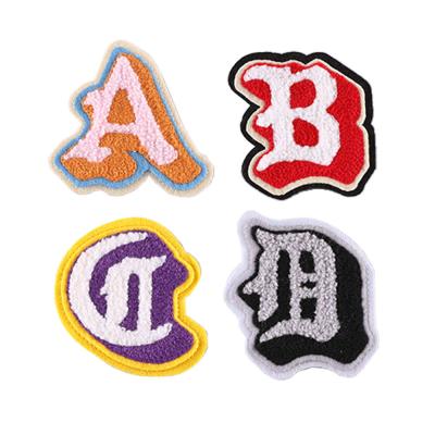 China 3D Applique​ Custom Iron On Patches , 26 Letters Embroidery Patches For Jackets for sale