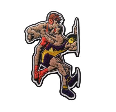 China Custom Chenille Embroidery Patch Cartoon Figure Logo Sew On Appliques for sale