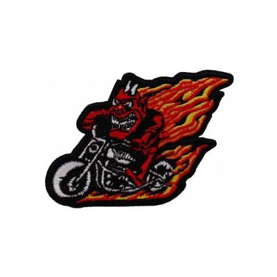 China Environmental Polyester Embroidered Biker Patches For T-Shirt Decoration for sale