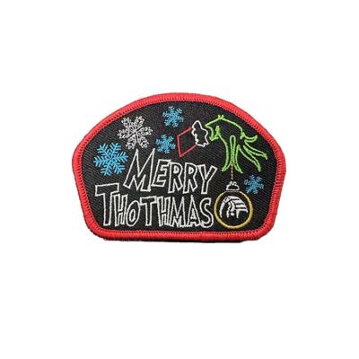 China 2.5 Inch Snowflake Design Custom Hat Patches With Self-Adhesive Backing With Heat Press for sale