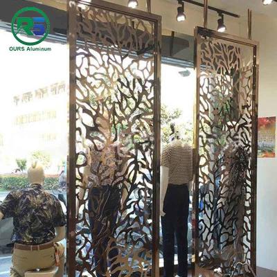 China Floral Metal Art Panel Unique Laser Cut Aluminium Screens Wall Art Room Divider for sale