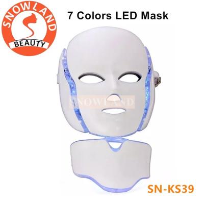 China High quality 7 photon colors LED light therapy facial led mask for face and neck rejuvenation for sale