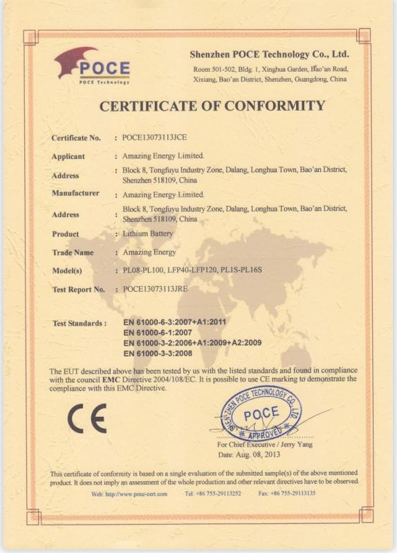 CE certificate - Shenzhen GreFlow Energy Co., Limited