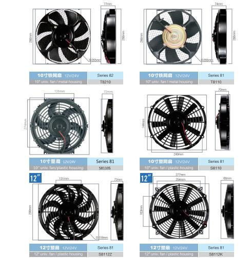 Quality Vehicle Condenser Fan Ac Cooling Fan Car 12V / 24V 12' for sale