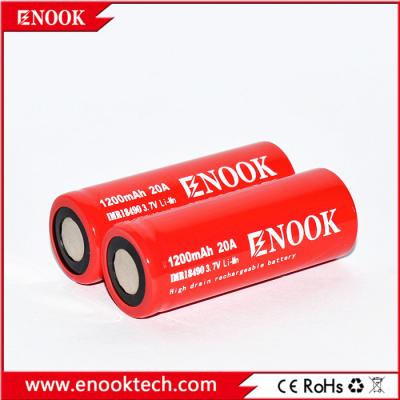 China 18490 1200mAh 20A 3.7V Electric Bike Rechargeable Battery Cell flat top Type for sale
