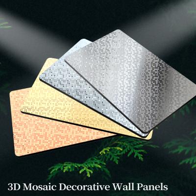 China High Quality New Product Golden Metal Mosaic Bamboo Charcoal Co-Extruded Wood Veneer Panel for sale