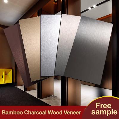 China Interior Decoration Metal Wood Veneer Wall Panel Environment Friendly Bamboo Charcoal Wood Veneer for sale
