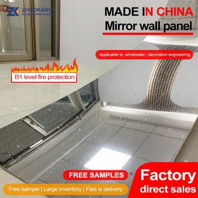 China Interior Decorative 5mm Mirror Wood Wall Paneling PVC Wall Panel for sale