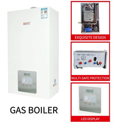 China 26kw 28kw Gas Wall Mounted Boiler Pea Green Shell Lpg Central Heating Boiler for sale
