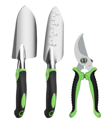 China Kit de herramientas de jardinería de manija de plástico de acero inoxidable para excavar la tierra, pala, paleta, poda, herramientas manuales en venta