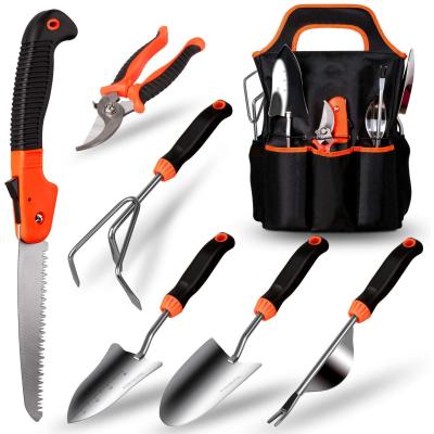 China Silicone Two Color Handle Hand Garden Tool Set Luxury With Pouch for sale