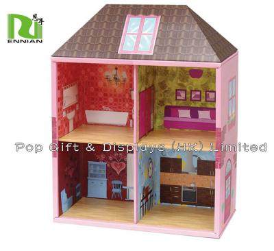 중국 놀이 오두막 장난감이 골판지 집을 보여주는 2개의 층에 의하여 농담을 합니다 판매용