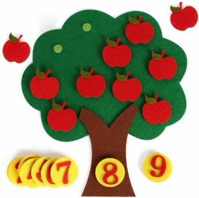 China Non Toxic Kids Learning Toys Felt Apple Trees With Cute And Colorful Design for sale