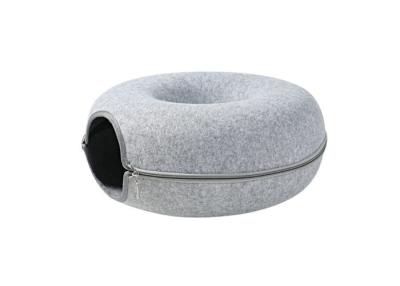 China Four Seasons Universal Felt Pet Cave Tunnel Type Double Layer Compound Design for sale
