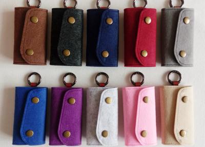 China Accept OEM 43 Colors Felt Key Wallet Business Gifts Key Holder With 6 Hooks for sale