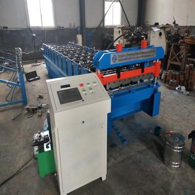 China 0.8~1.2mm Thickness Trapezoidal IBR Metal Sheet Roof Roll Forming Machine With CE for sale