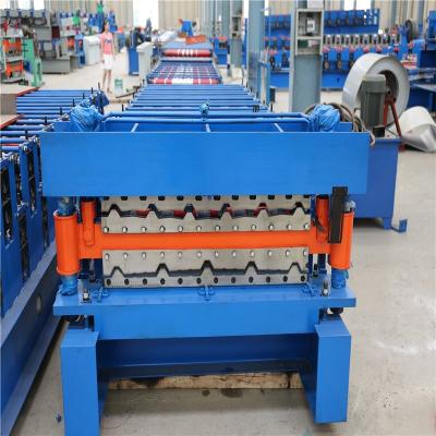 China Low Noise Double Layer Roll Forming Machine For Trapezoidal Tile / Sheet Roof / Wall Panel for sale