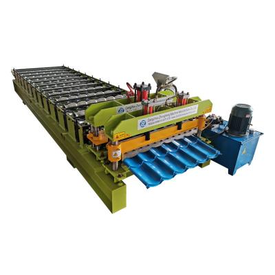 China 1100 Arc glazed tile roll forming machine roof tile making machine for 1250mm material for sale