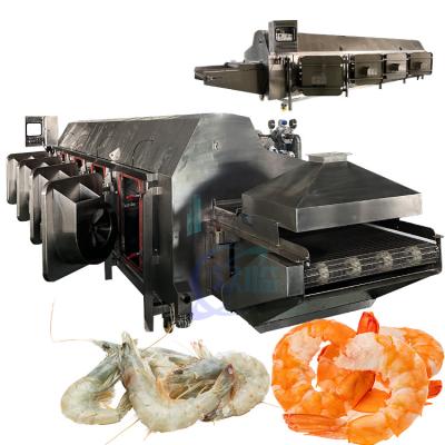 China Seafood shrimp processing tunnel conveyor belt blanching machine Steam boiler machine for cooked shrimp processing for sale