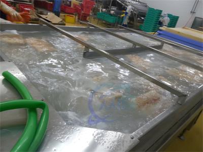 China Seafood processing plant frozen fish and shrimp washing water cycle thawing machine Shrimp Processing Washing Machine for sale