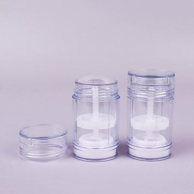 China Durchsichtige Deodorant Stick Behälter Recycling-Deodorant Behälter 30g 50g 75g mit Bodenfüllung zu verkaufen