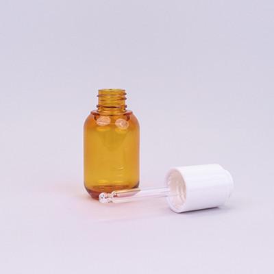China Ambar PETG garrafas plásticas de gotas para os olhos de 30 ml com gotas brancas para soros capilares à venda