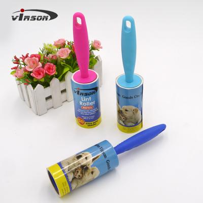 China Plastic Handle Sticky Pet Hair Disposible Lint Roller Removal Tool Clothes, Furniture, Carpet, Dog & Cat Remover for sale