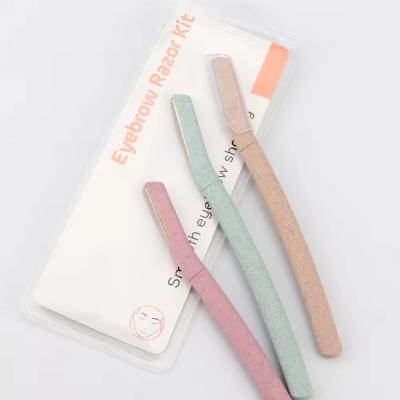 China eco friendly biodegradable material Eyebrow Razor for Women Multipurpose Face clean for sale