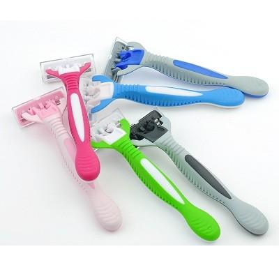 China Wholesale Eco Friendly Shaving Razors Rubber Handle Six Blades Disposable Razor for sale