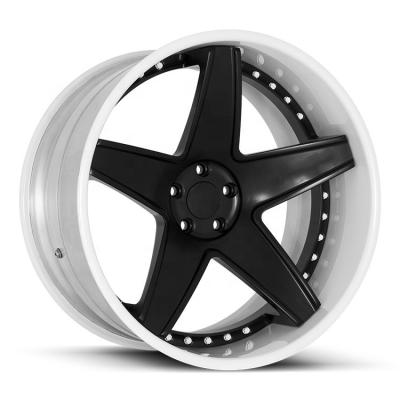 China Ruedas de labio de plato profundo 5 espigas de aluminio ruedas forjadas personalizadas 2 piezas ruedas de aleación forjada para automóviles deportivos en venta