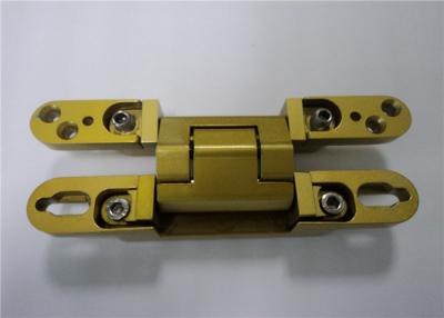 China Chrome Painted / Gold Painted 3D Adjustable Concealed Hinge 135x18x21 mm for sale