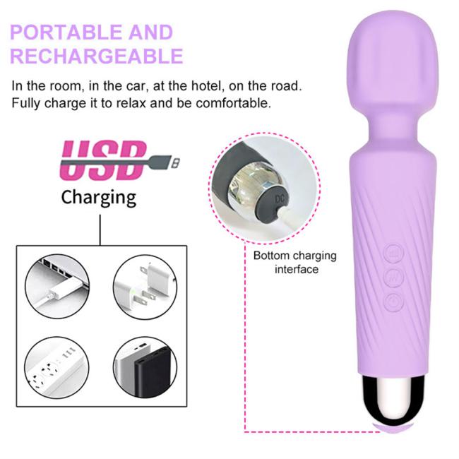 20 powerful vibration modes head 360 rotation low voice body waterproof female AV vibrator