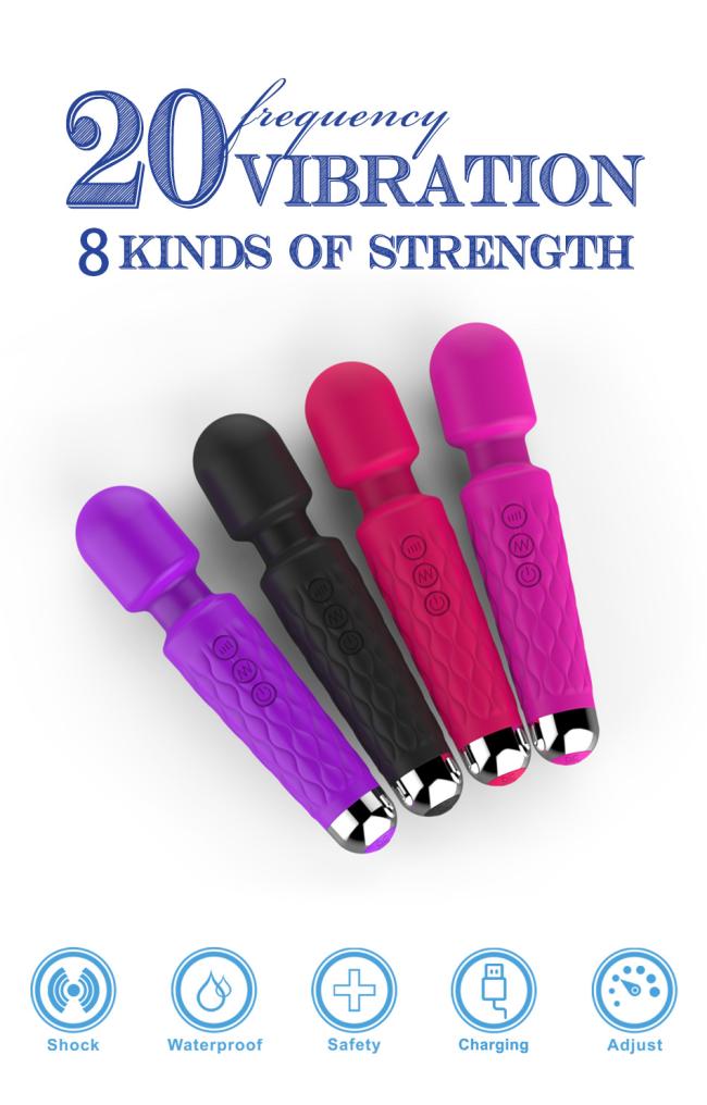 Hot selling 10 vibrations massaging dual head massage vibrator av wand massager sex toys for woman