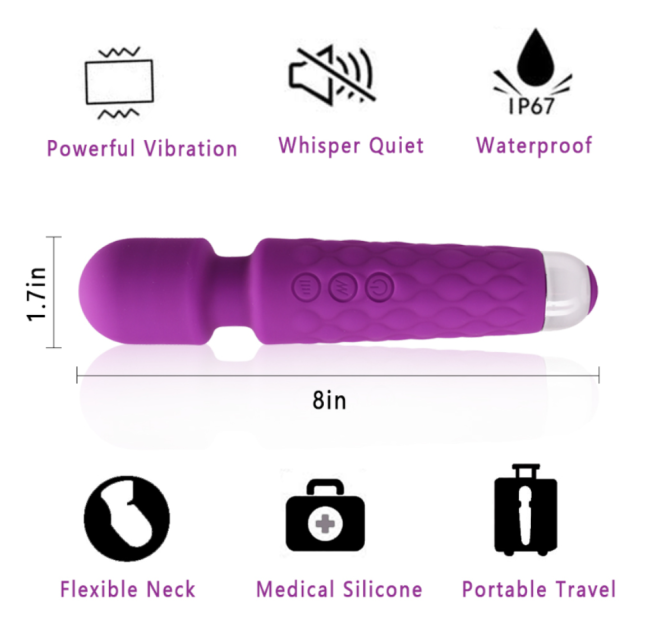 Hot selling 10 vibrations massaging dual head massage vibrator av wand massager sex toys for woman