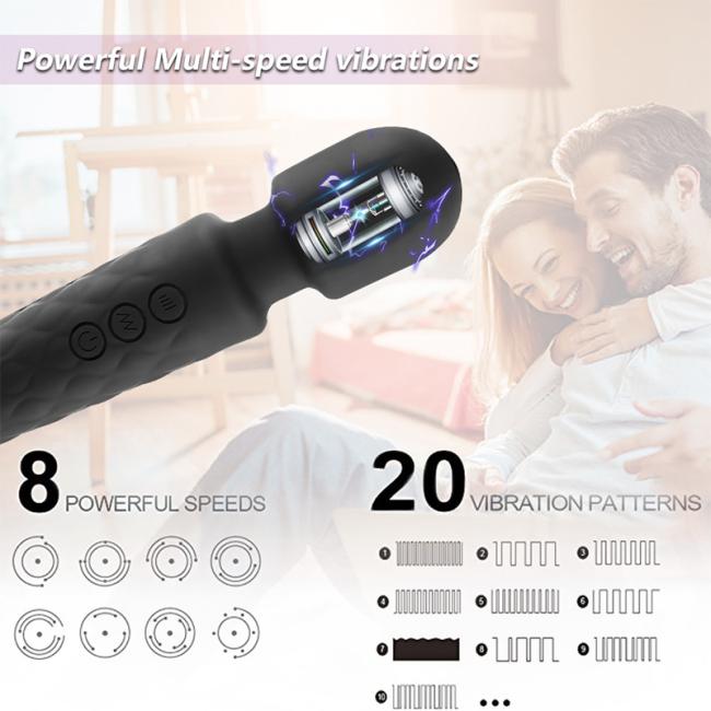 Hot selling 10 vibrations massaging dual head massage vibrator av wand massager sex toys for woman