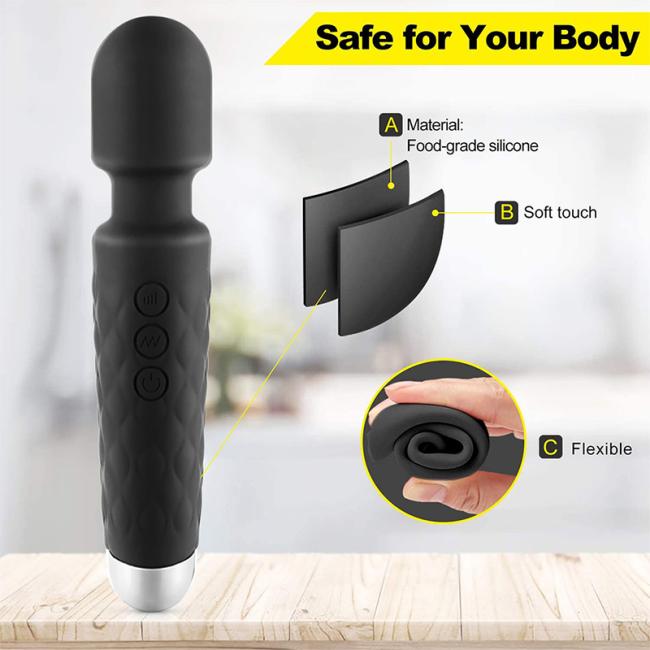 Hot selling 10 vibrations massaging dual head massage vibrator av wand massager sex toys for woman