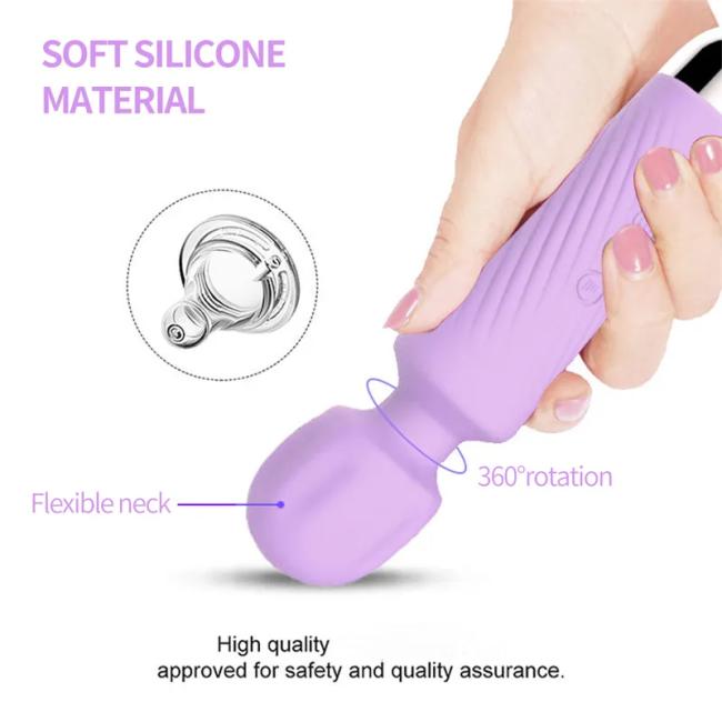 20 powerful vibration modes head 360 rotation low voice body waterproof female AV vibrator