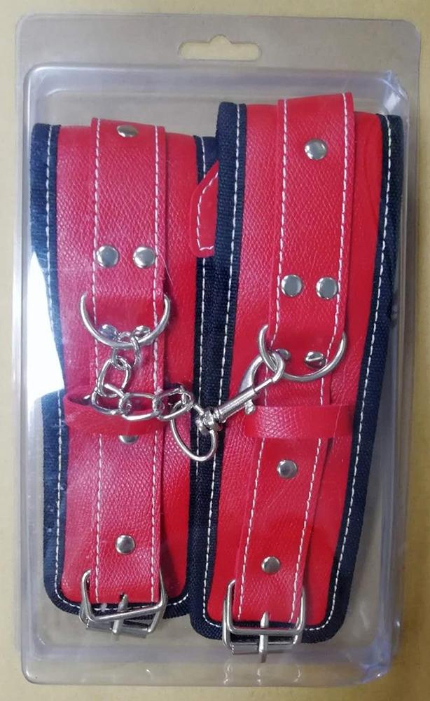 Bondage Gear Real Leather Set 5pcs with Bag Handcuffs Bondage Kits Sex Toy Adult