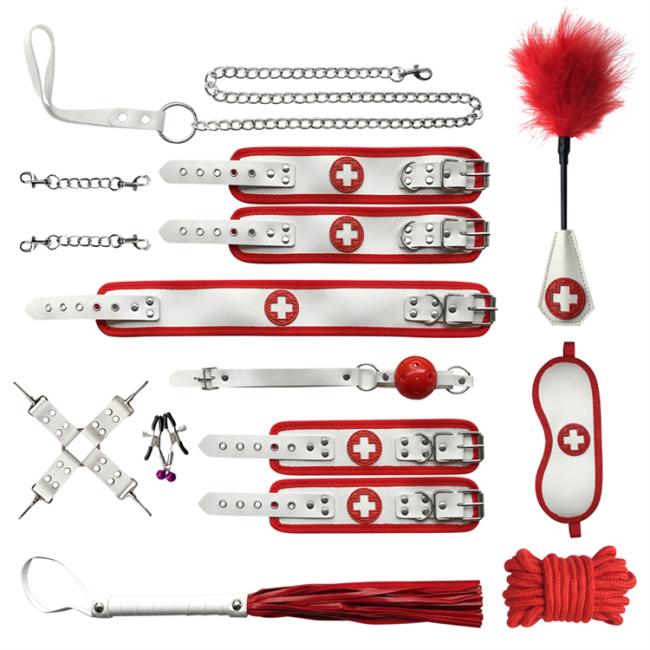 SM-Policewoman Erotic Deep Blue 11pcs Toys for Adult Games Role Play BDSM Set Gay Men Fetish Male and Female Bondage Sex Toys