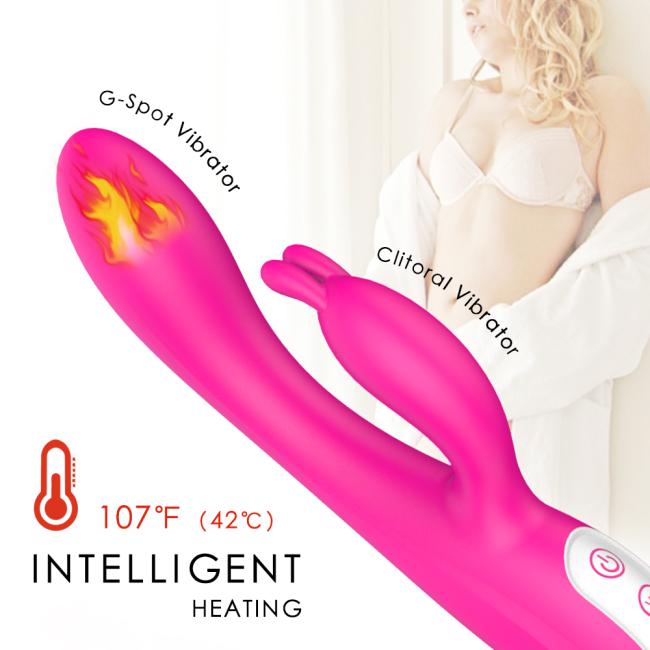 Hot selling G spot rabbit vibrator with heating function for women clitoris stimulation