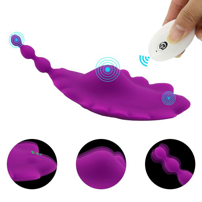 Silicone Butterfly Wearable Sex Vibration Rechargeable Massager Remote Control Sex Vibrator for women