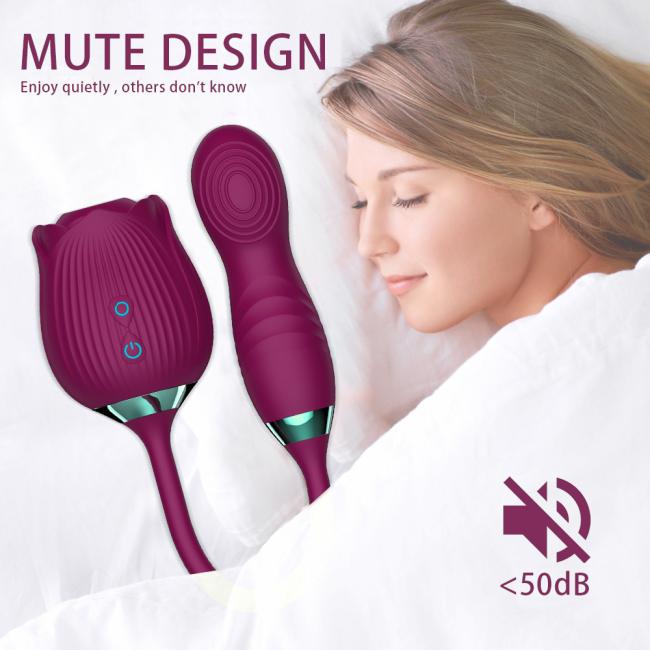 Waterproof Massage 10 Speeds Suck Vibrator 2 in 1 Rose Adult Love Egg purple vibrator Clit Vagina Silicone Vibrator For Women