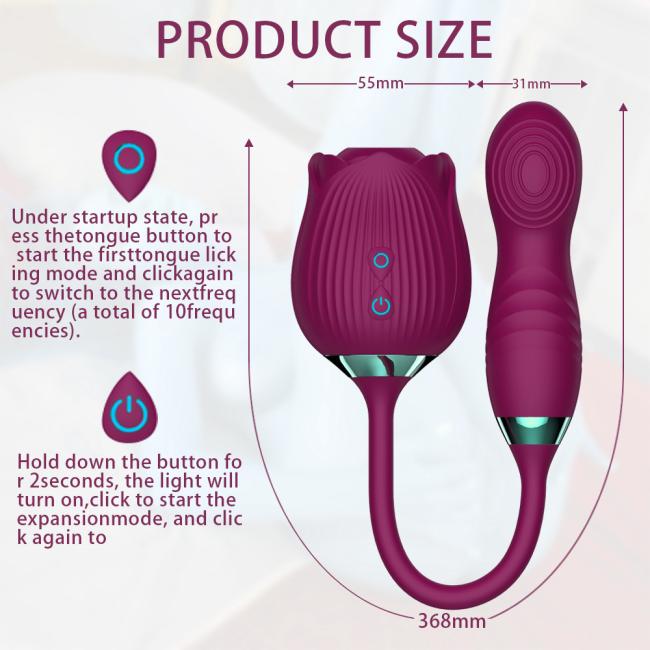 Waterproof Massage 10 Speeds Suck Vibrator 2 in 1 Rose Adult Love Egg purple vibrator Clit Vagina Silicone Vibrator For Women