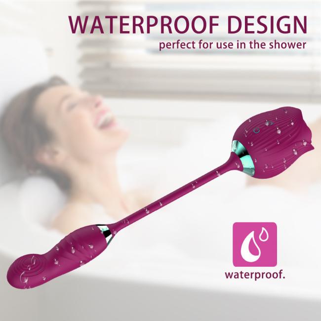Waterproof Massage 10 Speeds Suck Vibrator 2 in 1 Rose Adult Love Egg purple vibrator Clit Vagina Silicone Vibrator For Women