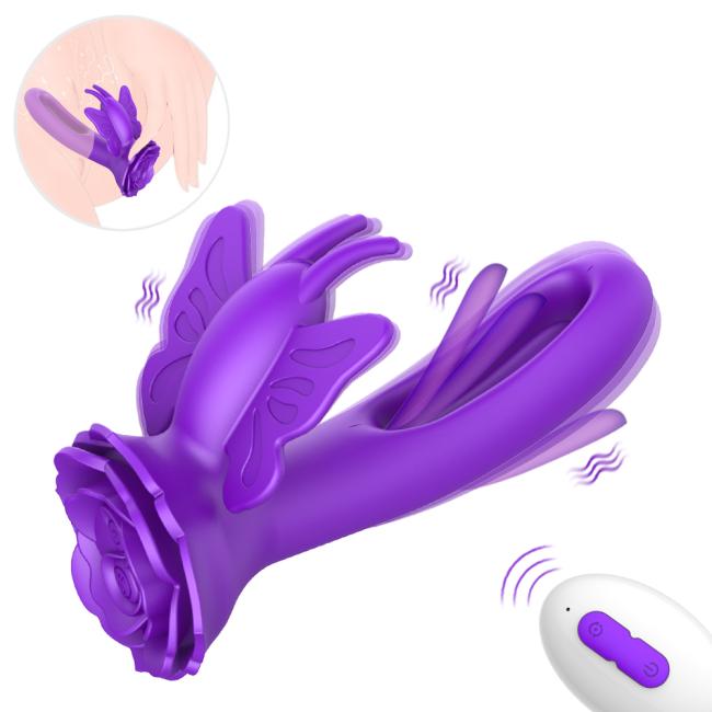 Rose Licking Tongue Vibrator Butterfly G-spot Stimulation Female Orgasm Masturbator Clitoral Stimulator Flap Dildo Vibrator