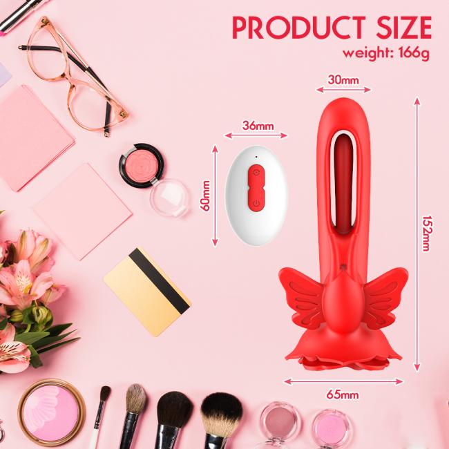 Rose Licking Tongue Vibrator Butterfly G-spot Stimulation Female Orgasm Masturbator Clitoral Stimulator Flap Dildo Vibrator