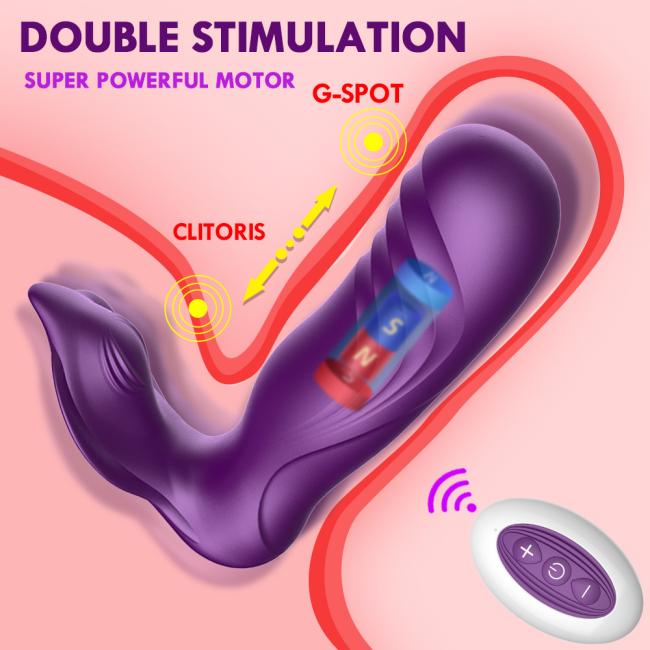 Automatic Wearable Panty Vibrator Wireless Remote Woman G-Spot Clitoris Stimulate Thrusting Dildo Vibrator