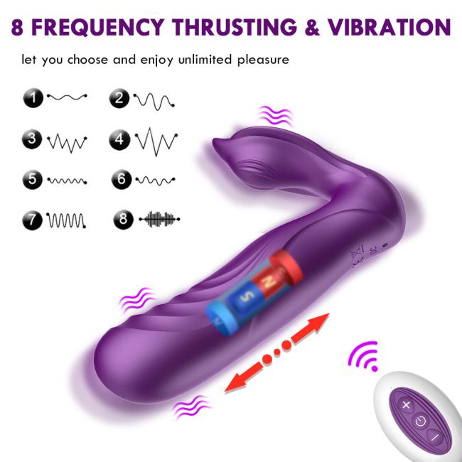 Automatic Wearable Panty Vibrator Wireless Remote Woman G-Spot Clitoris Stimulate Thrusting Dildo Vibrator
