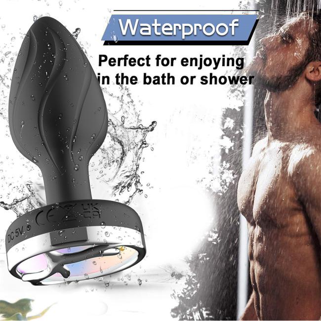 LED lights anal plug wireless remote control vibrator masturbation silicone Sex Toys luminous anal plug massager